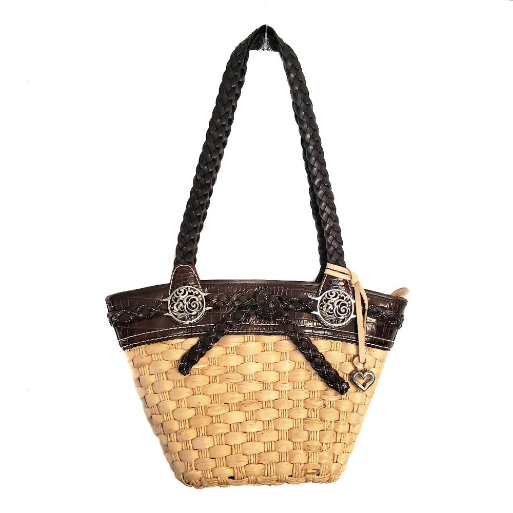 Brighton Candice Straw Croc Embossed Bag